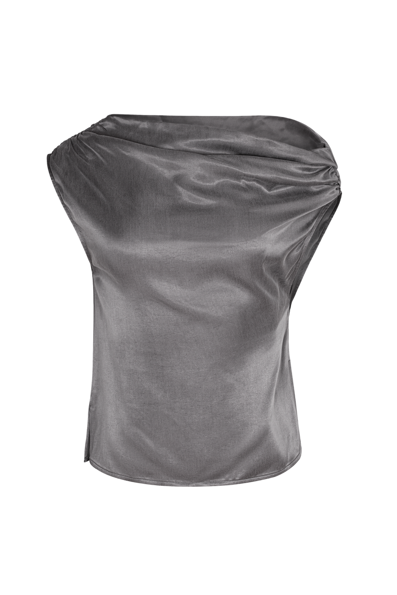 Solange Off The Shoulder Gathered Top, Main, color, Graphite