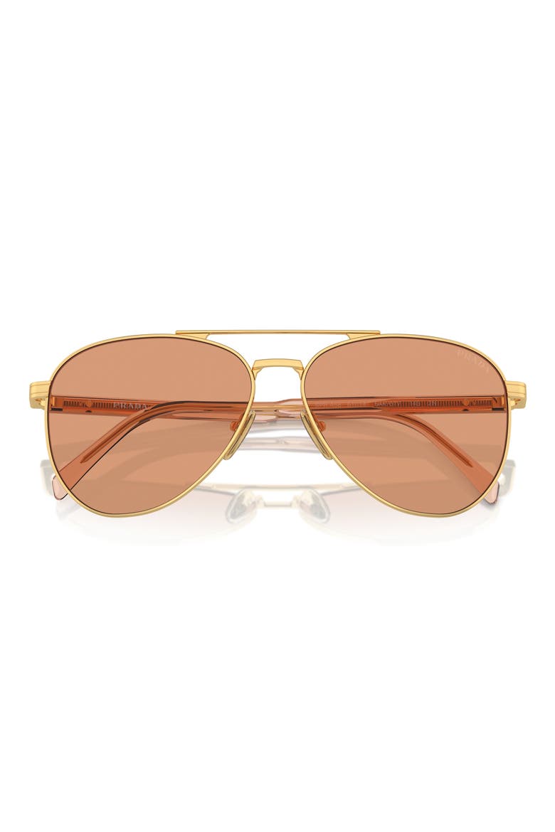 61mm Pilot Sunglasses, Main, color, GOLD