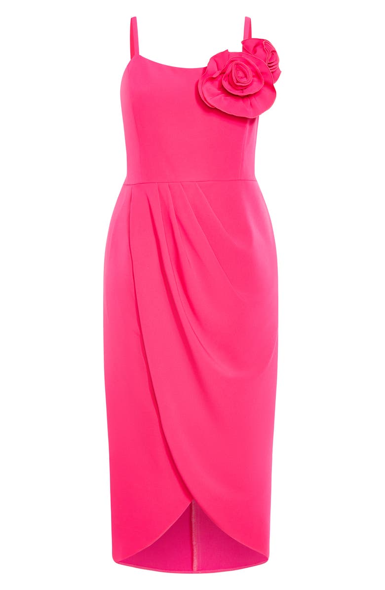 City Chic Fleur Sleeveless Dress, Alternate, color, Vibrant Pink