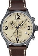 Tissot Chrono XL Leather Strap Watch, 45mm