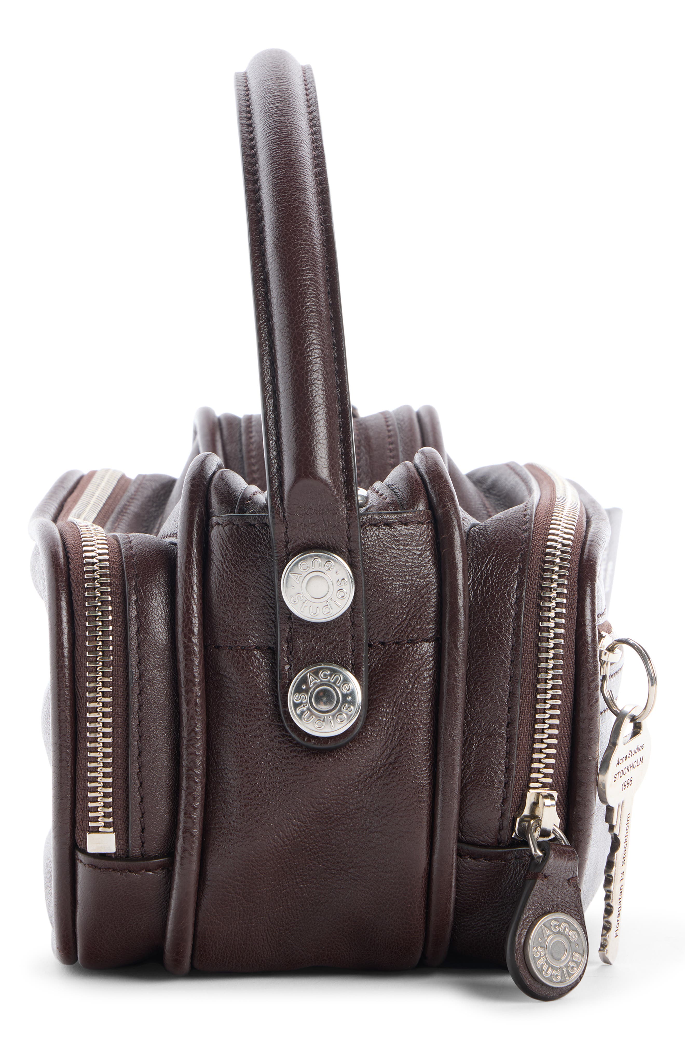 Camero Kit Leather Handbag, Alternate, color, CHOCOLATE BROWN