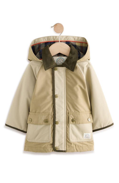 Next Kids' Colorblock Insulated Hooded Jacket In Neutral
