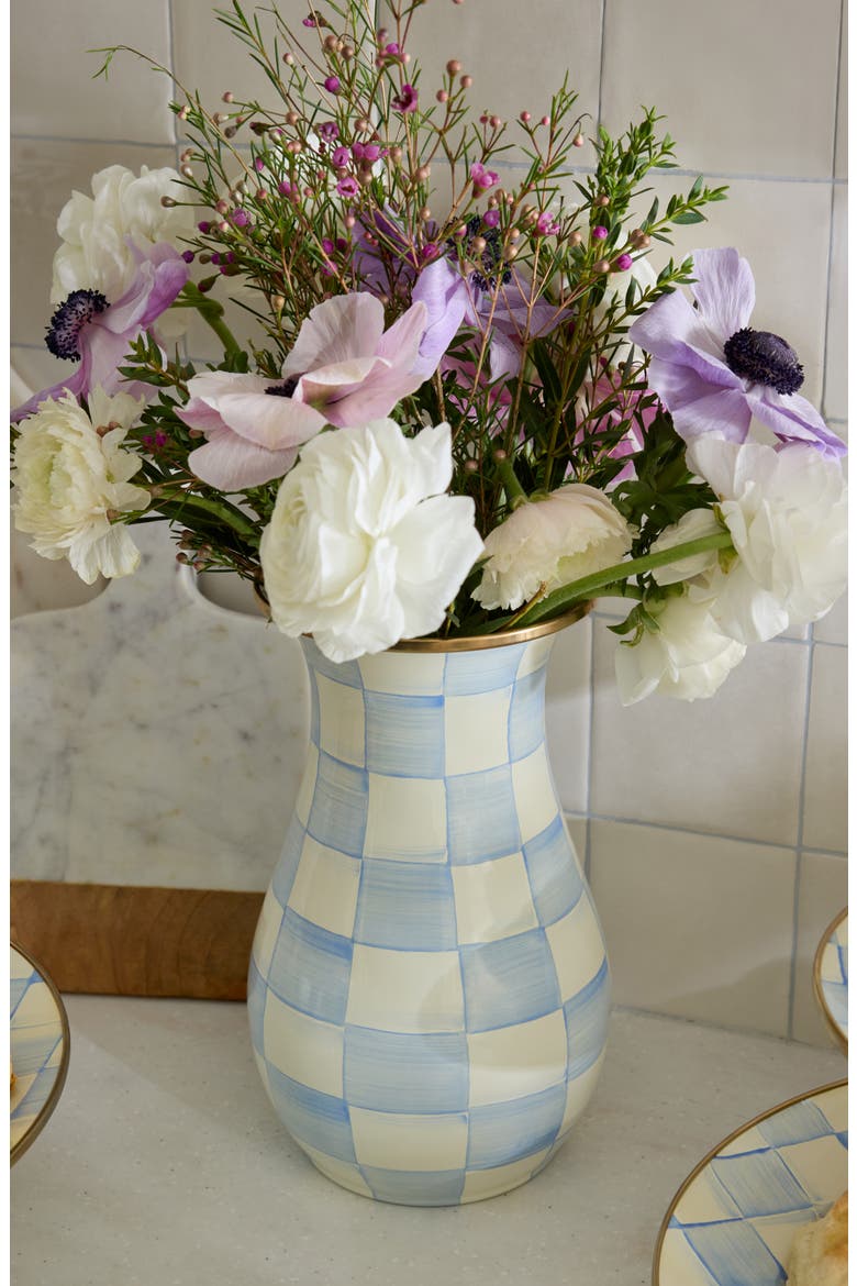 Sky Check Tall Vase, Alternate, color, SKY CHECK