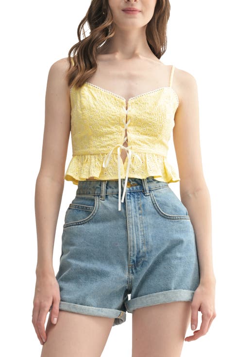 Lace-Up Eyelet Camisole