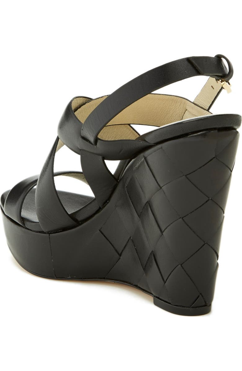 MICHAEL Michael Kors 'Bennet' Leather Wedge Sandal, Alternate, color,