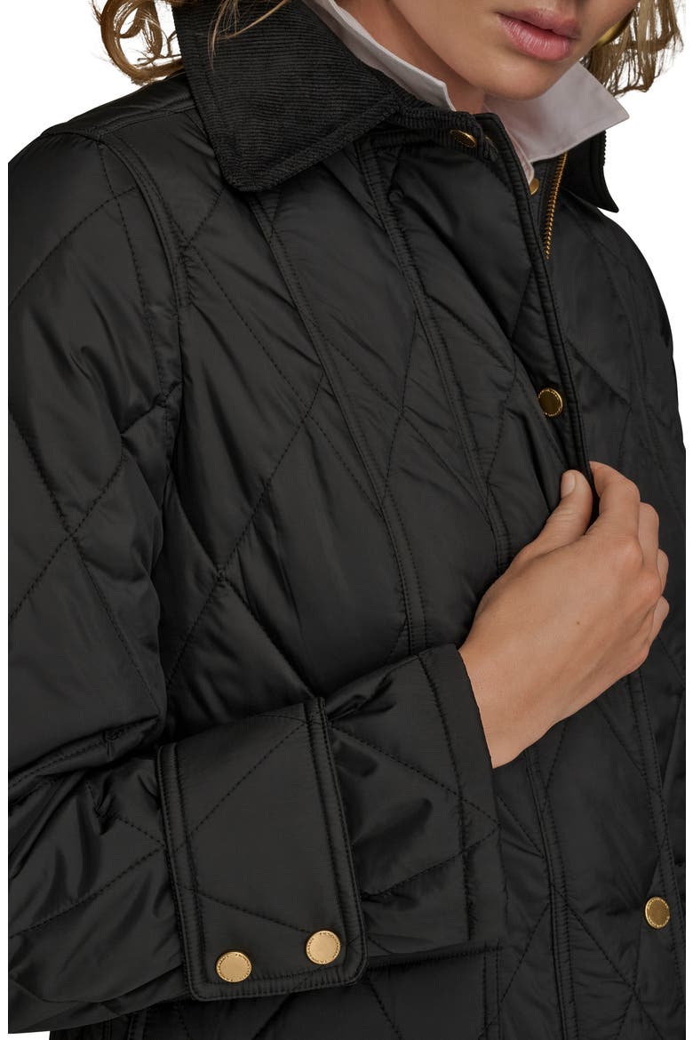 Water Resistant Quilted Barn Jacket, Alternate, color, BLACK