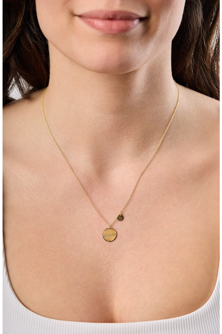 14K Gold Mama Disc Pendant Necklace (Online Trunk Show), Alternate, color, 14K YELLOW GOLD