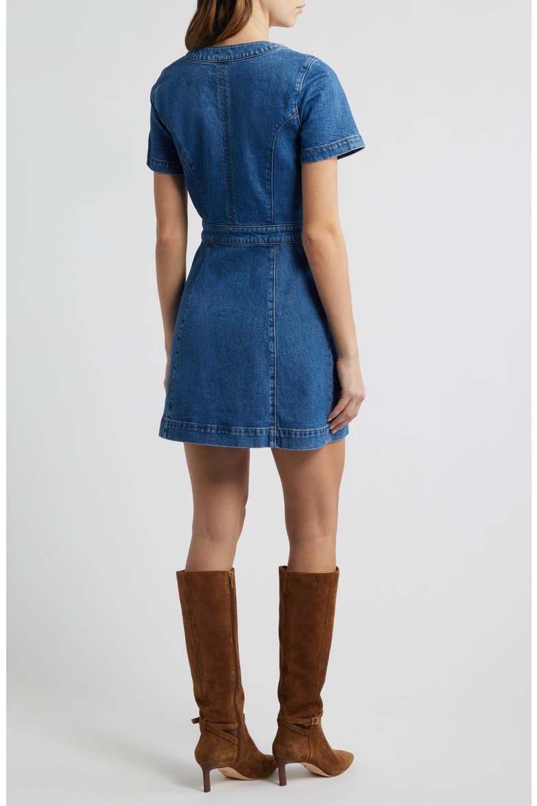 Kiya Snap Front Denim Mini Shirtdress, Alternate, color, ADVENTURE