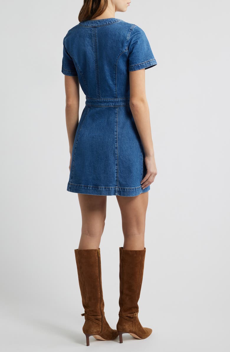 PAIGE Kiya Snap Front Denim Mini Shirtdress, Alternate, color, Adventure