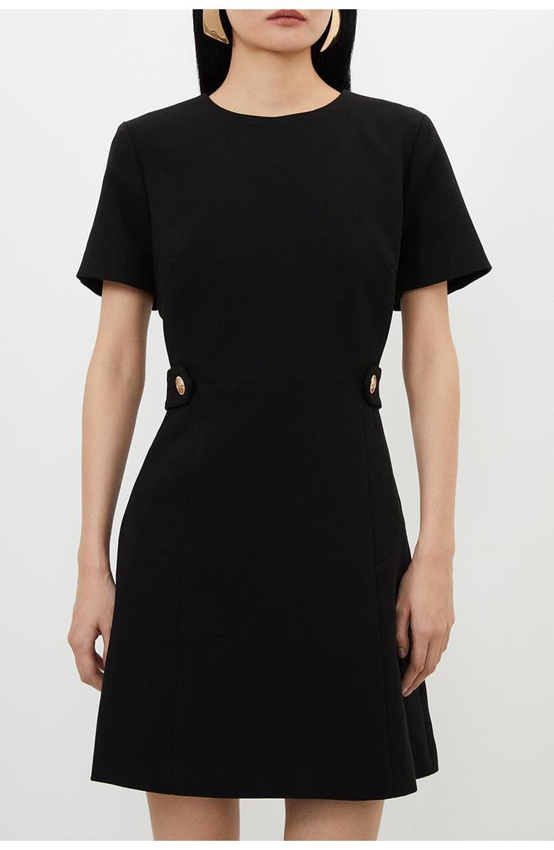 Karen Millen Tailored Mini Dress, Alternate, color, Black