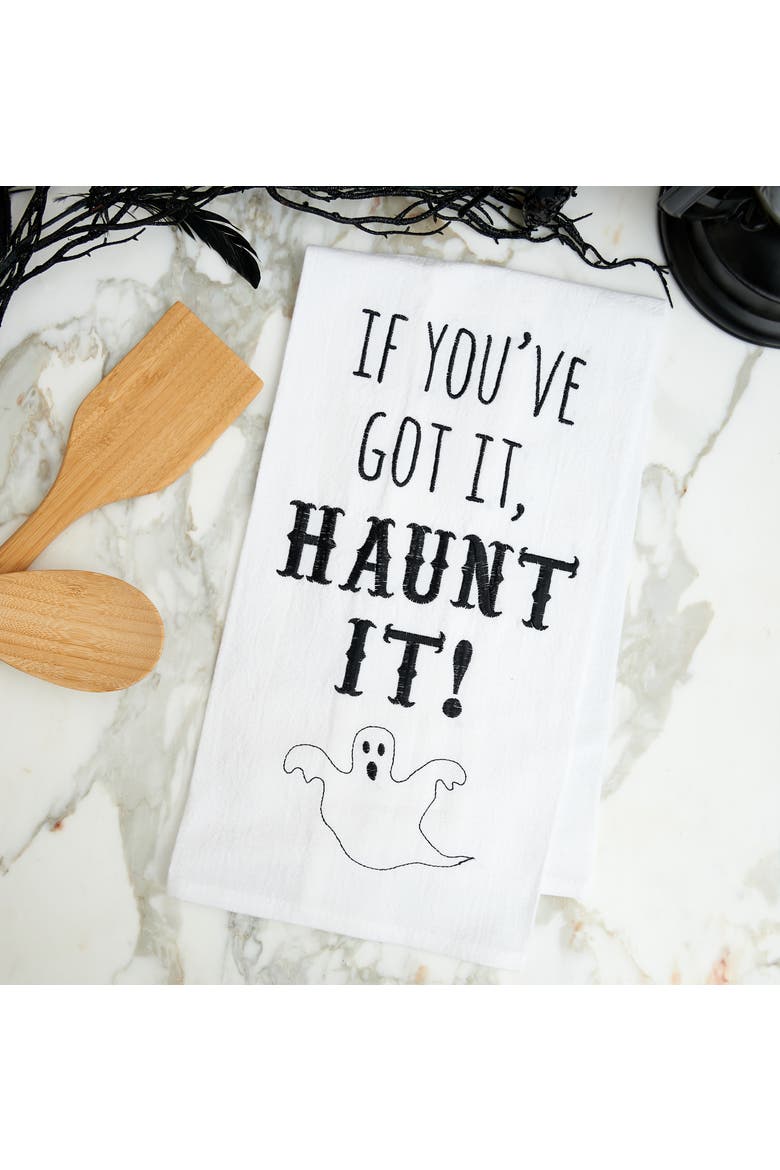 If You've Got It, Haunt It Halloween Flour Sack Cotton Kitchen Towel, Alternate, color, White