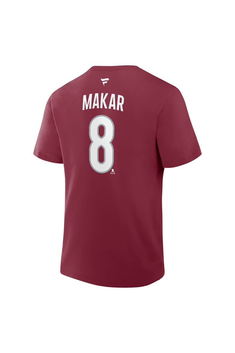 Men's Fanatics Cale Makar Burgundy Colorado Avalanche Authentic Stack Name & Number T-Shirt, Alternate, color, Burgundy