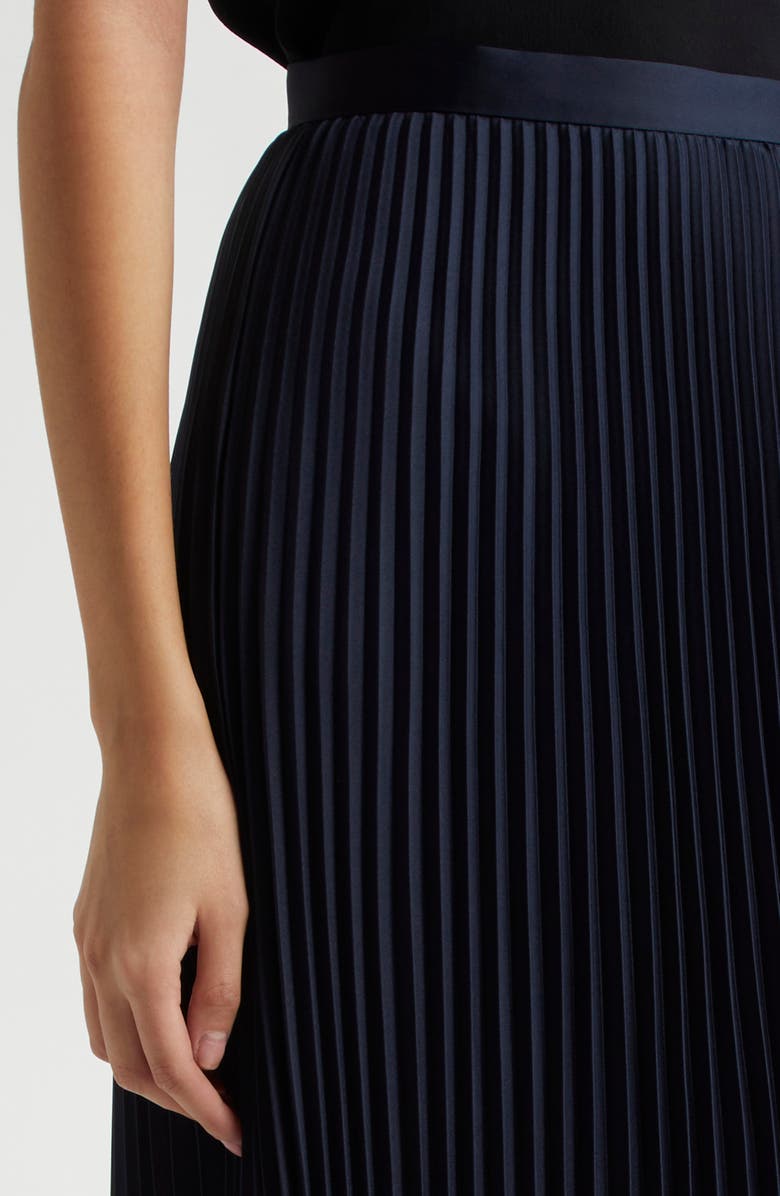 Theory Pleat Satin Midi Skirt, Alternate, color, Nctrn Way