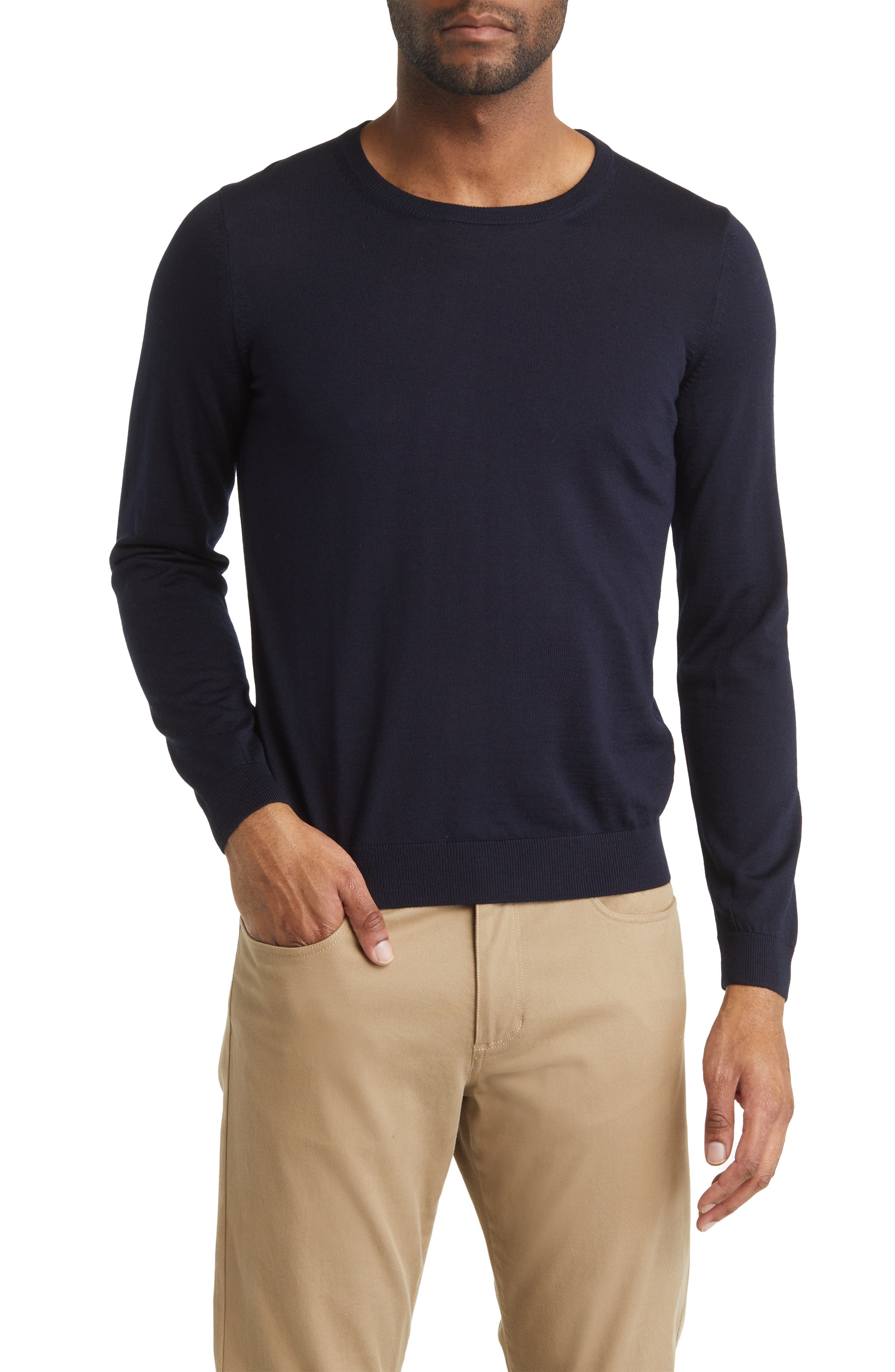 BOSS Leno Virgin Wool Crewneck Sweater