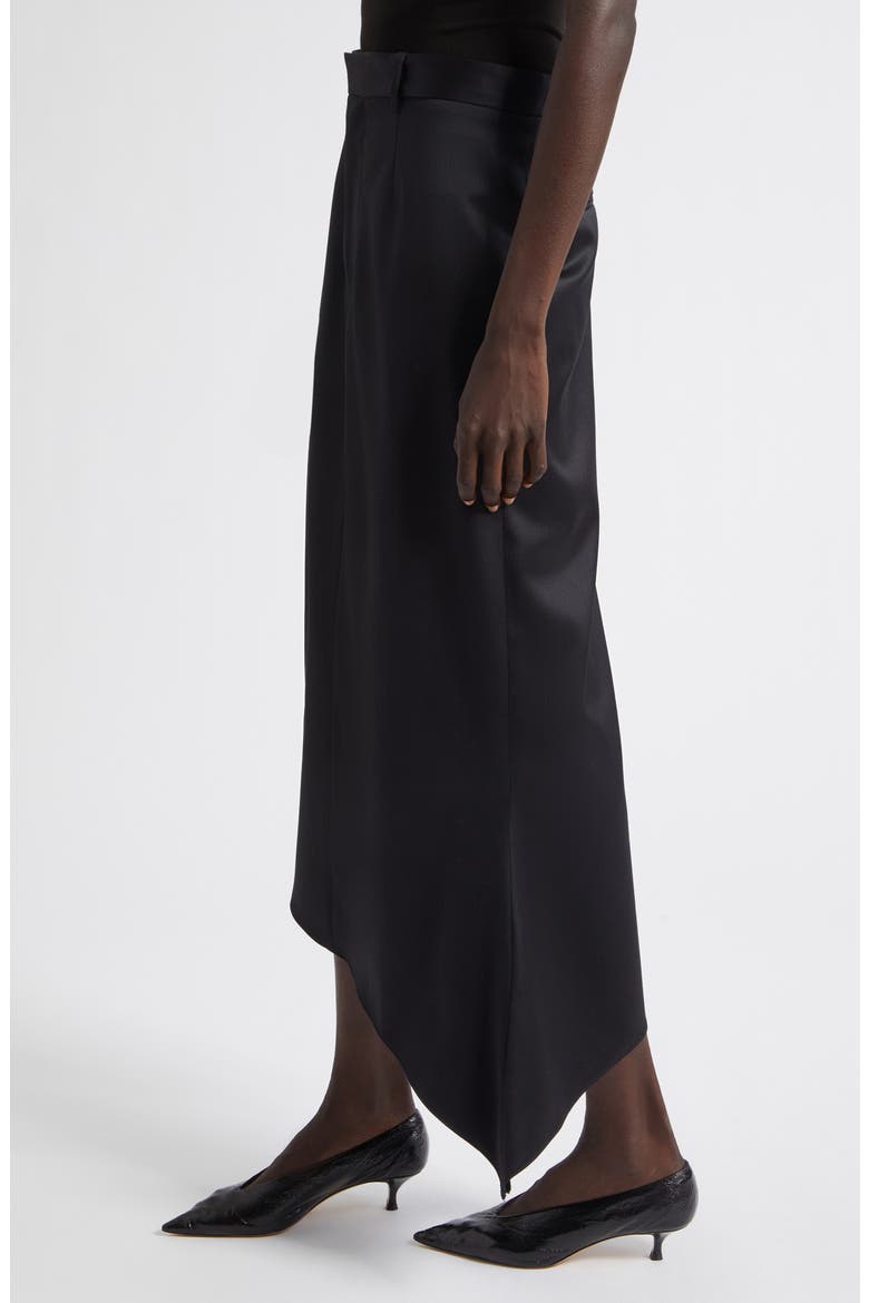 Tailored Angular Stretch Wool Skirt, Alternate, color, BLACK