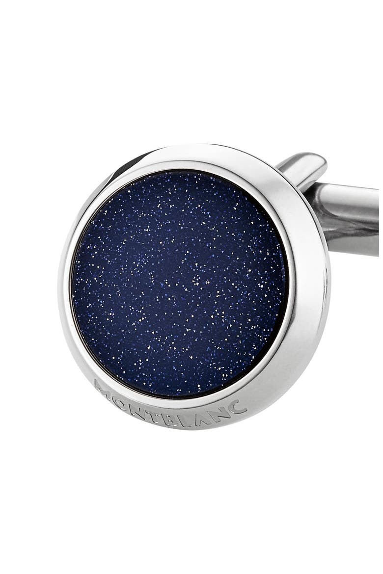 Goldstone Cuff Links, Alternate, color, BLUE/ SILVER