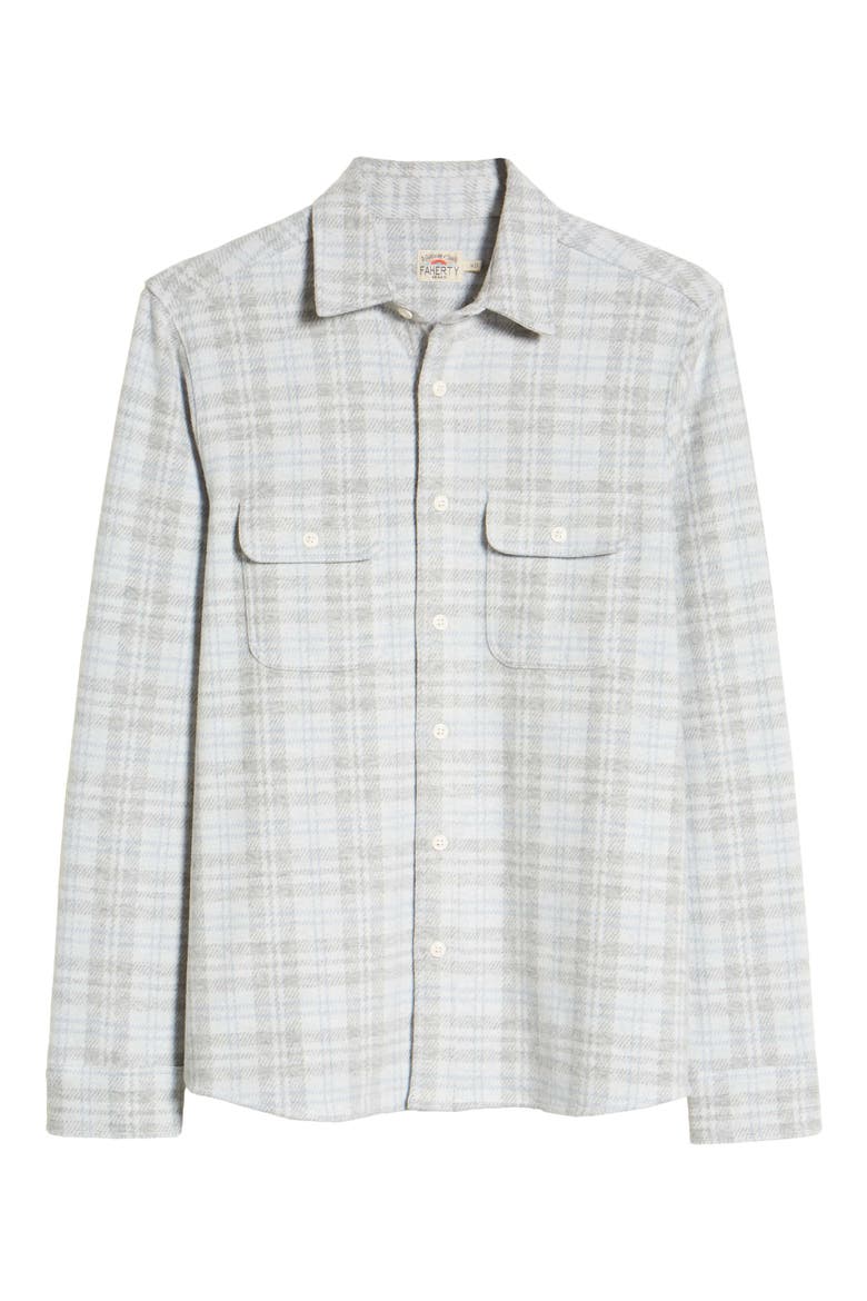 Legend Plaid Flannel Button-Up Shirt, Alternate, color, GREY CREAM PLAID