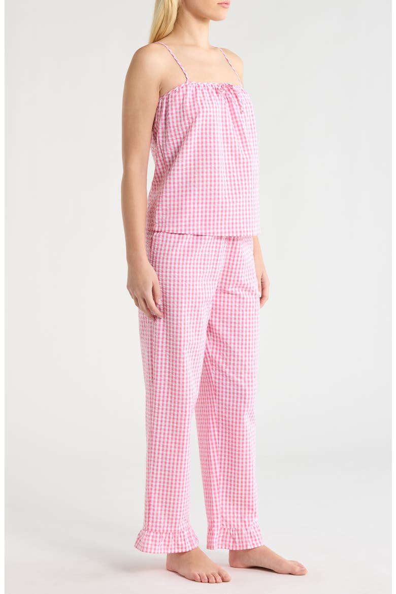 Gingham Seersucker Cami Pajamas, Alternate, color, PINK COMBO