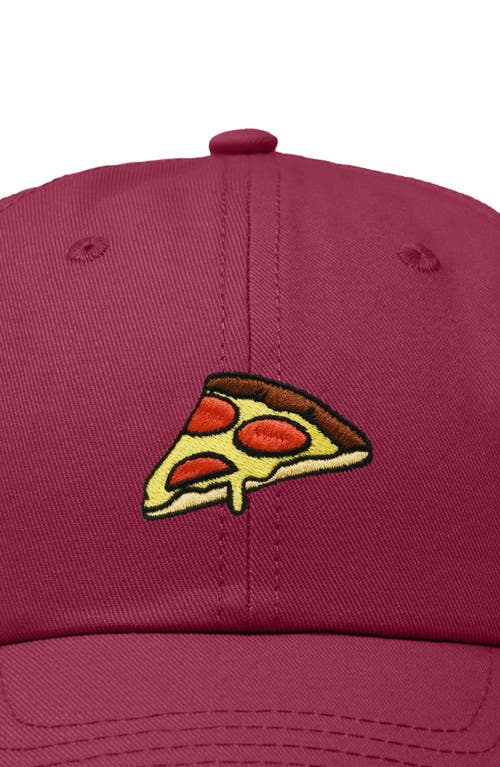 Dalix Pizza Slice Embroidered Dad Hat In Maroon
