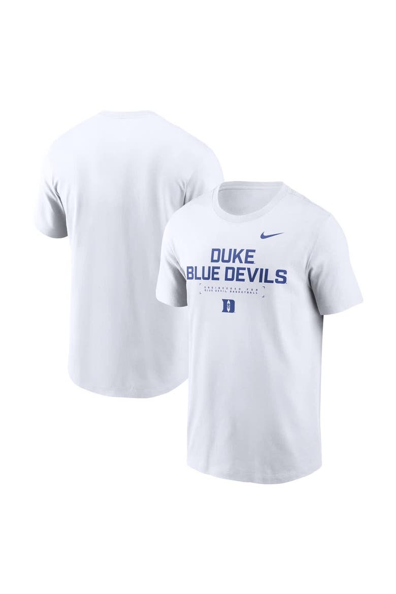 Men's Nike White Duke Blue Devils 2025 Courtside Basketball Performance T-Shirt, Main, color, White