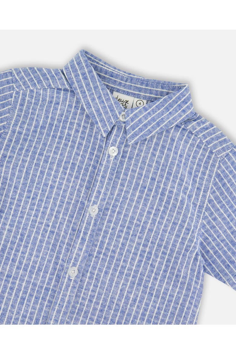 Chambray Denim Stripes Short-Sleeve Shirt, Alternate, color, Blue Denim Stripes