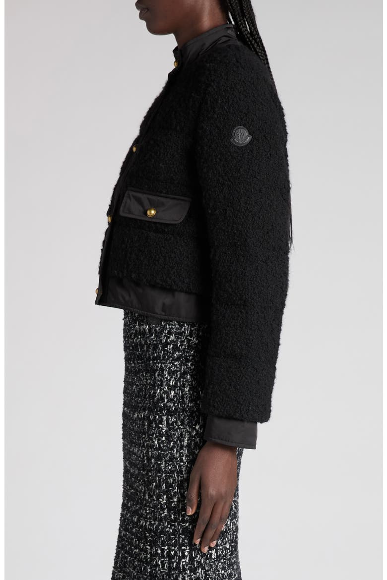 Blandy Bouclé Down Jacket, Alternate, color, BLACK