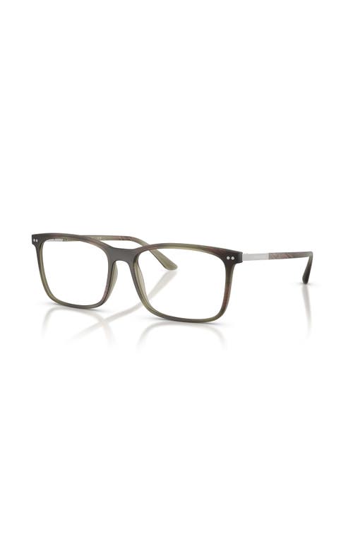 Giorgio Armani 56mm Square Optical Glasses In Black