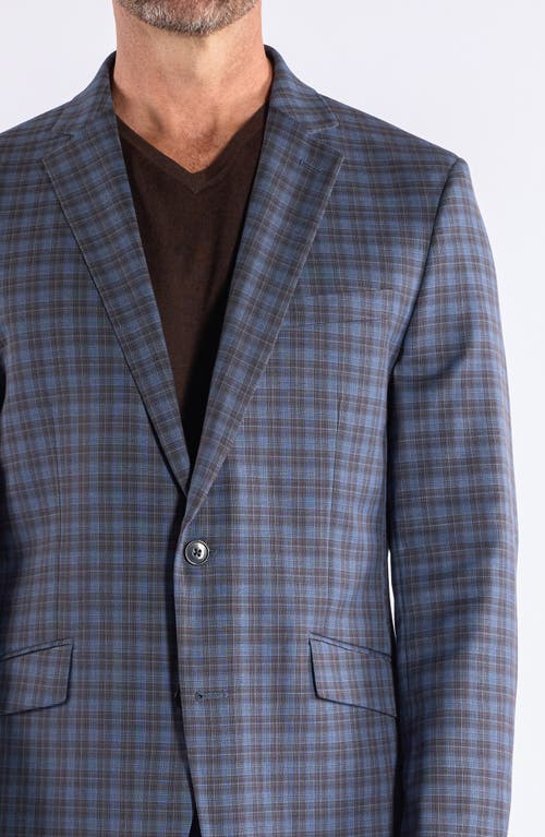 Savile Row Co Mayfair Blue Brown Plaid Sport Coat In Blue