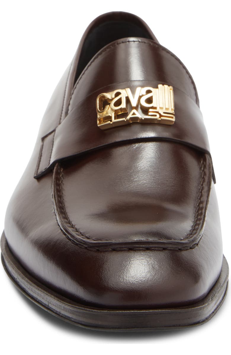 Roberto Cavalli Logo Bit Loafer, Alternate, color, Brown