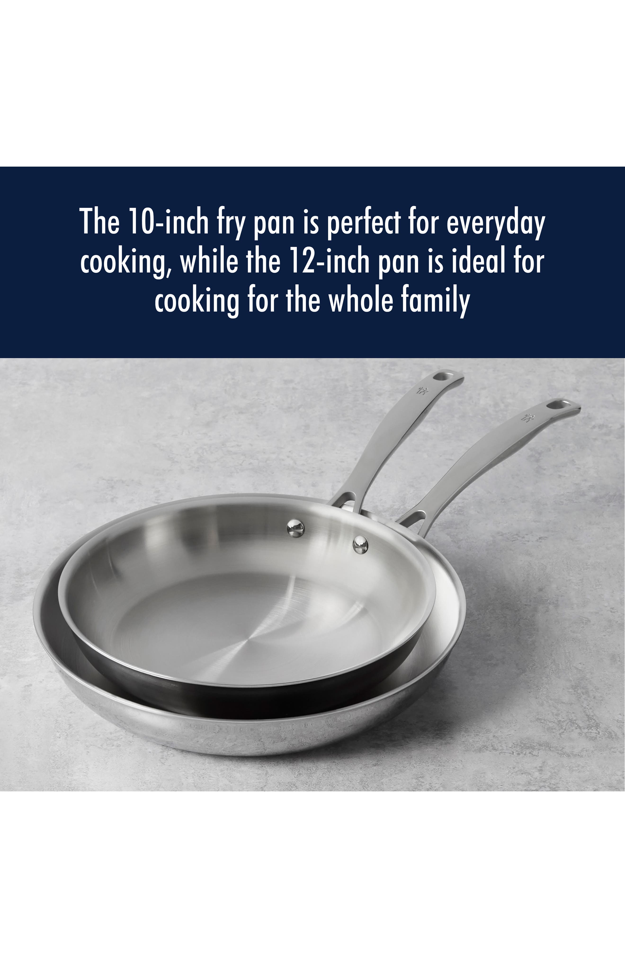 HENCKELS CUTLERY Clad H3 Two-Piece Stainless Steel Frying Pan Set ...
