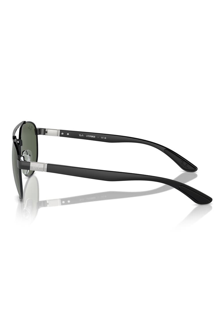 56mm Polarized Irregular Sunglasses, Alternate, color, BLACK