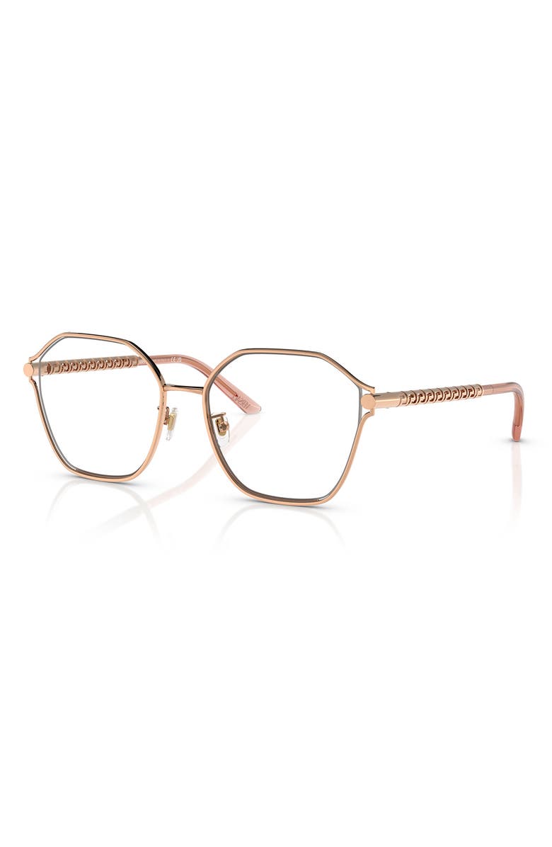 Versace 55mm Geometric Optical Glasses, Alternate, color, Rose Gold