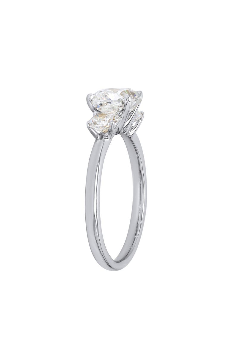 LuvMyJewelry Kahini 14K Gold Cushion Lab Grown Diamond Three Stone Engagement Ring - 2.15 Cts, Alternate, color, 14K White Gold
