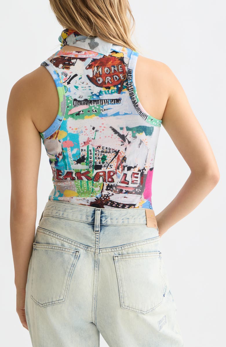 Scotch & Soda x Basquiat Print Rib Tank, Alternate, color, Basquiat Unbreakable