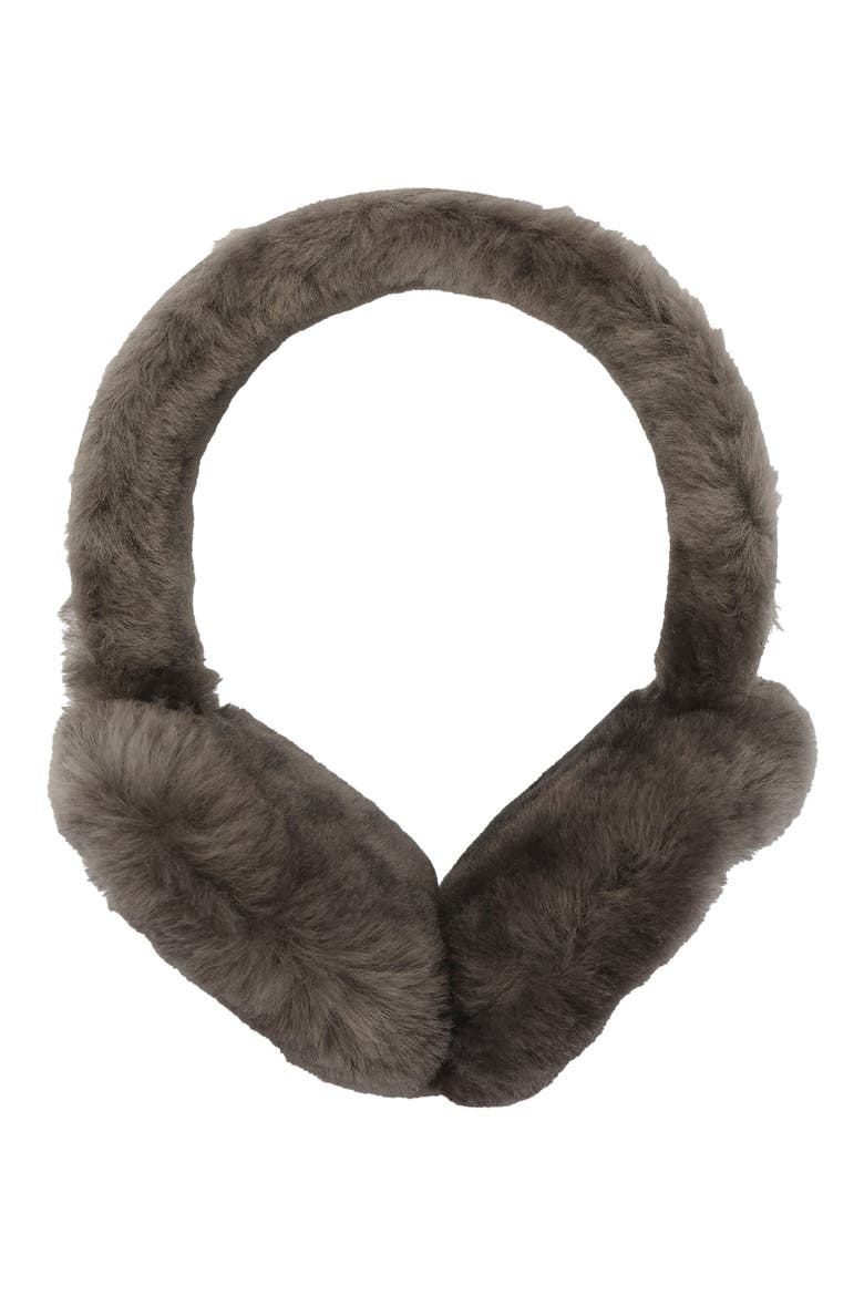 UGG® Logo Embroidered Genuine Shearling Earmuffs (Women) | Nordstrom