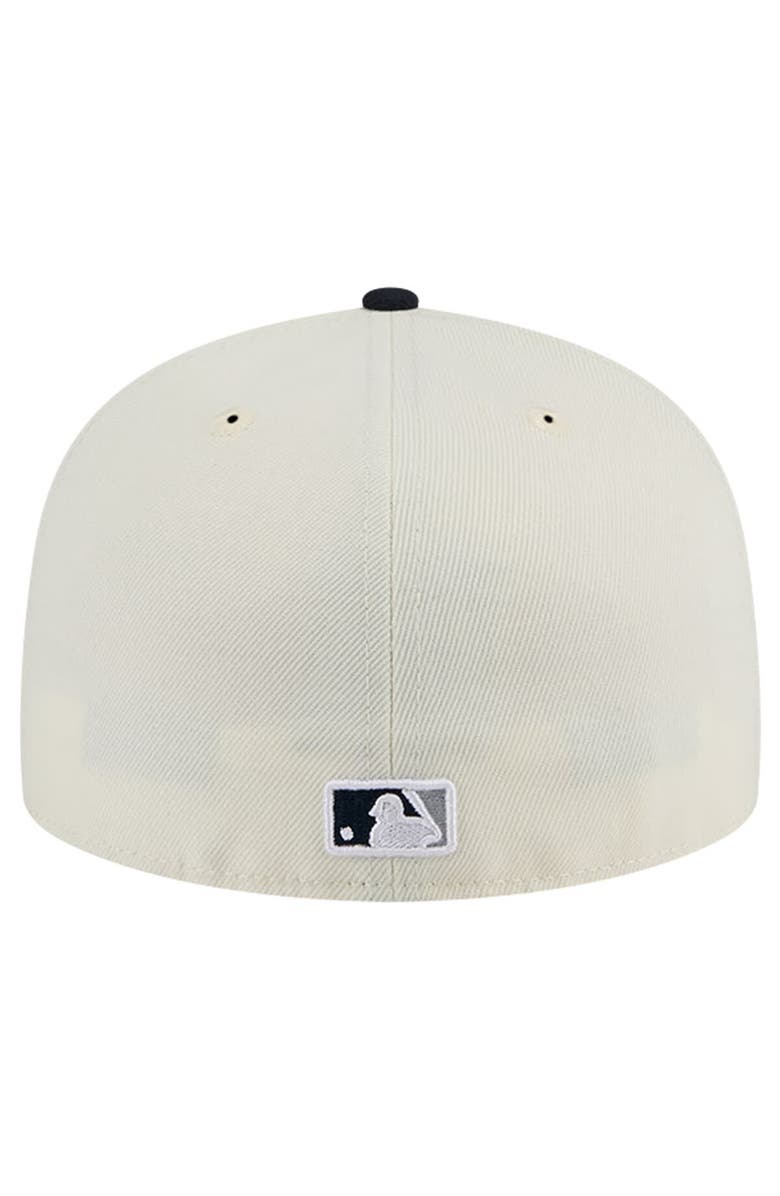 New Era Men's New Era White New York Yankees Top Hat Chrome 59FIFTY Fitted Hat, Alternate, color, White