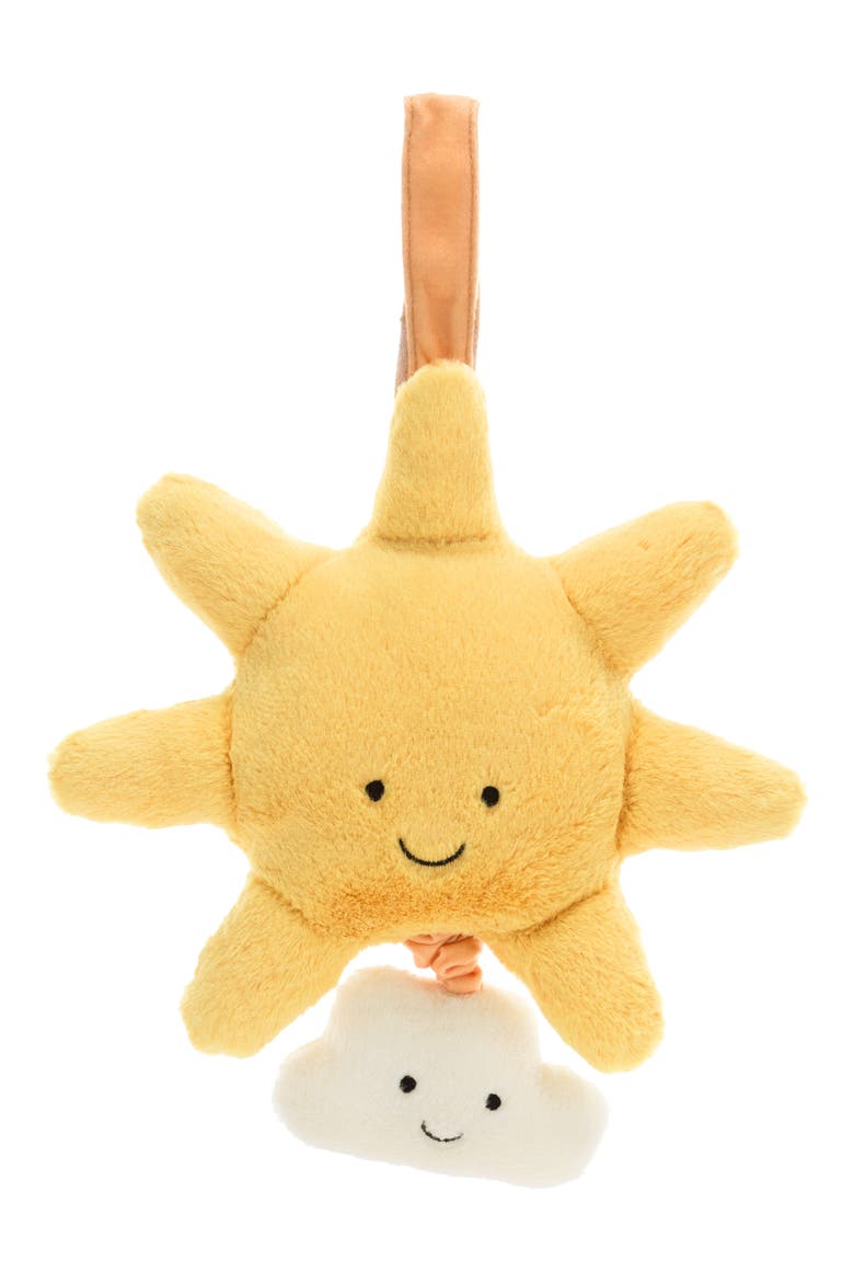 Amuseables Sun & Cloud Musical Pull 7.9-Inch Plushie, Main, color, YELLOW