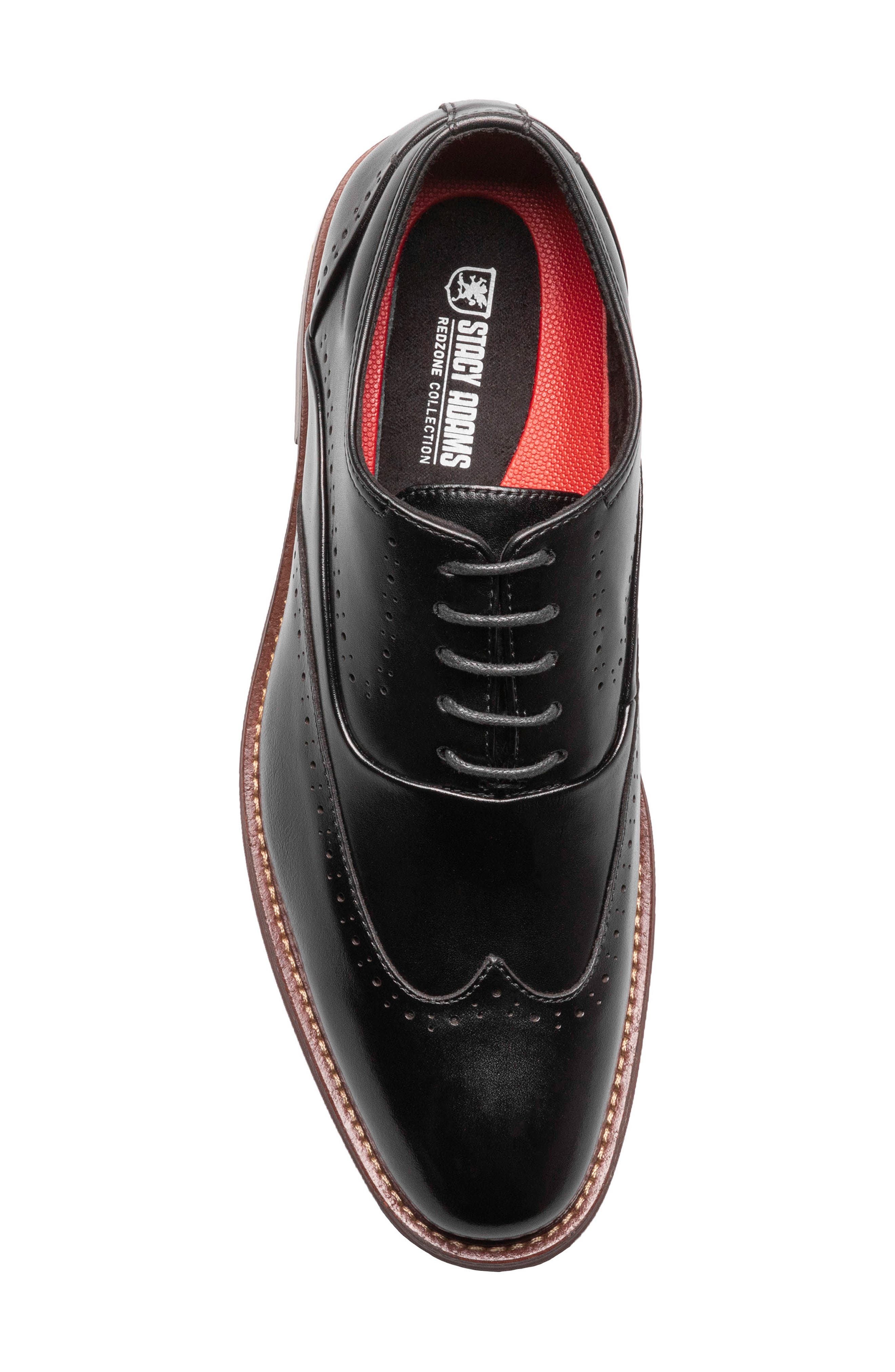 Stacy Adams MacArthur Wing Oxford, Alternate, color, Black Smooth