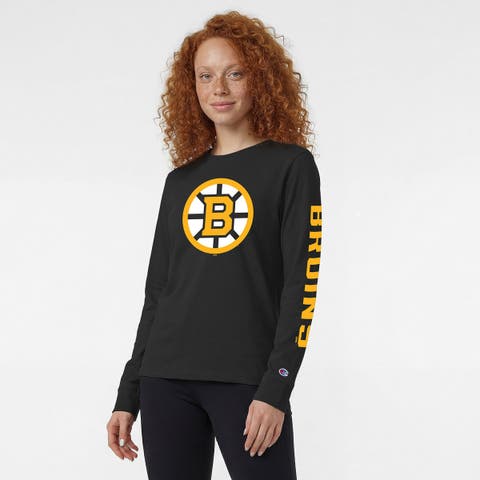 Women's Champion Black Boston Bruins 2-Hit Long Sleeve T-Shirt