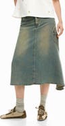 Desigual Asymmetric A-Line Denim Skirt
