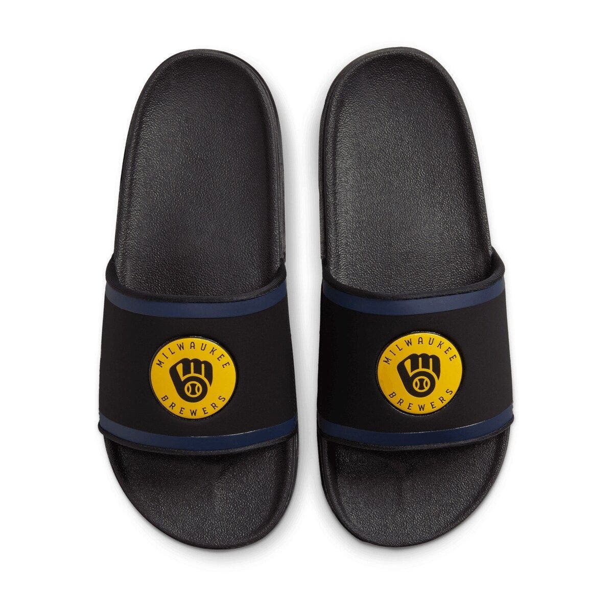 Nike Milwaukee Brewers Off-Court Wordmark Slide Sandals, Main, color, 