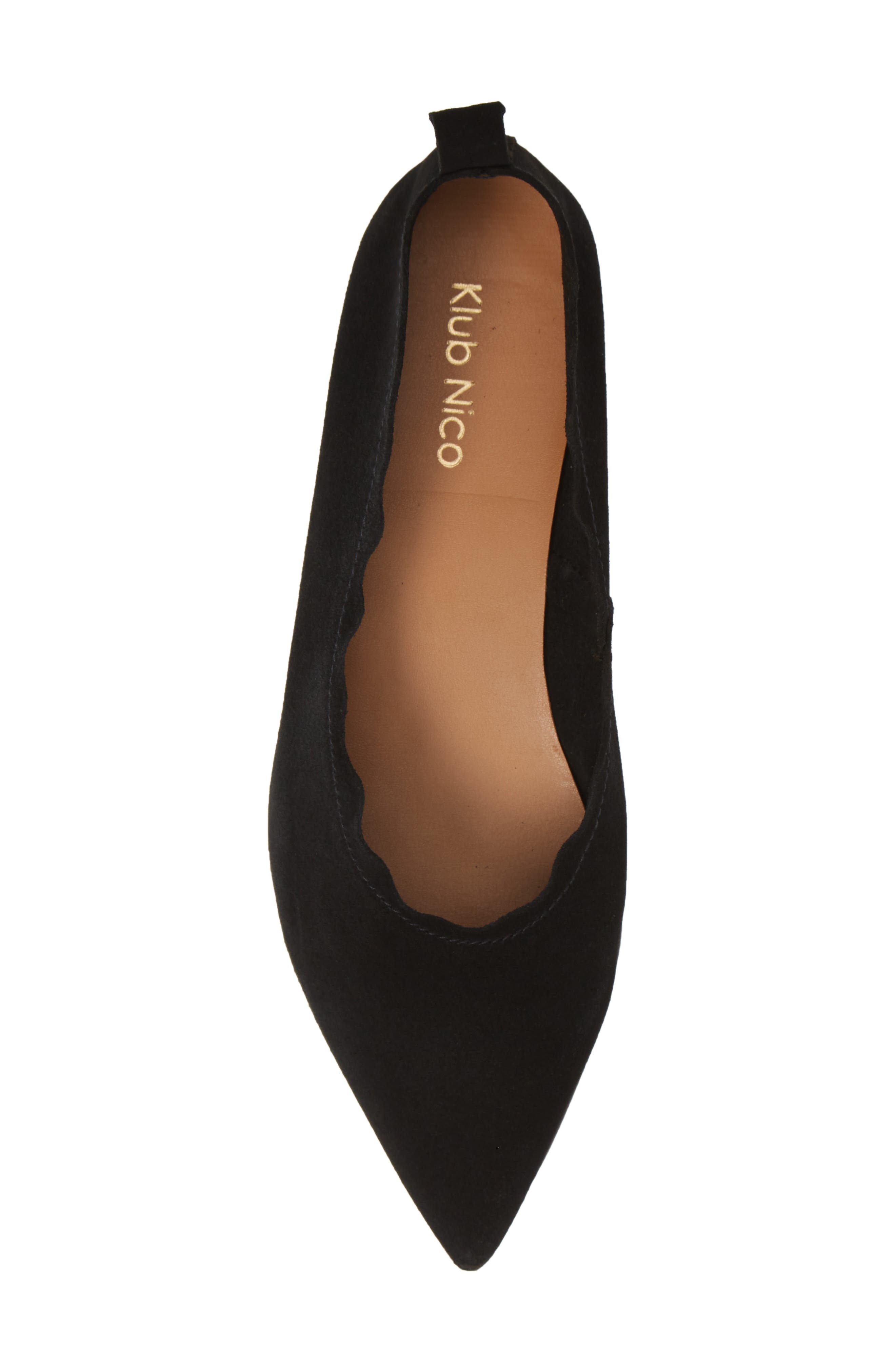 Klub Nico Naomi Scallop Pointy Toe Flat, Alternate, color, 