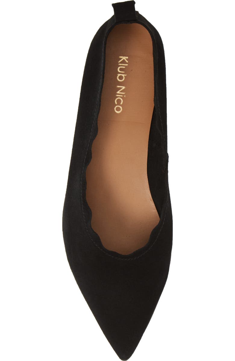 Klub Nico Naomi Scallop Pointy Toe Flat, Alternate, color,