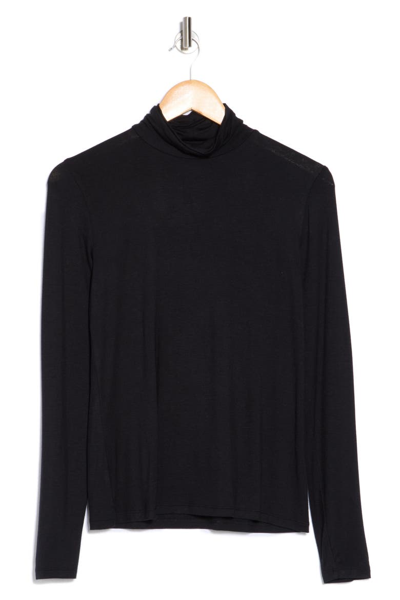 Long Sleeve Turtleneck Top, Alternate, color, BLACK