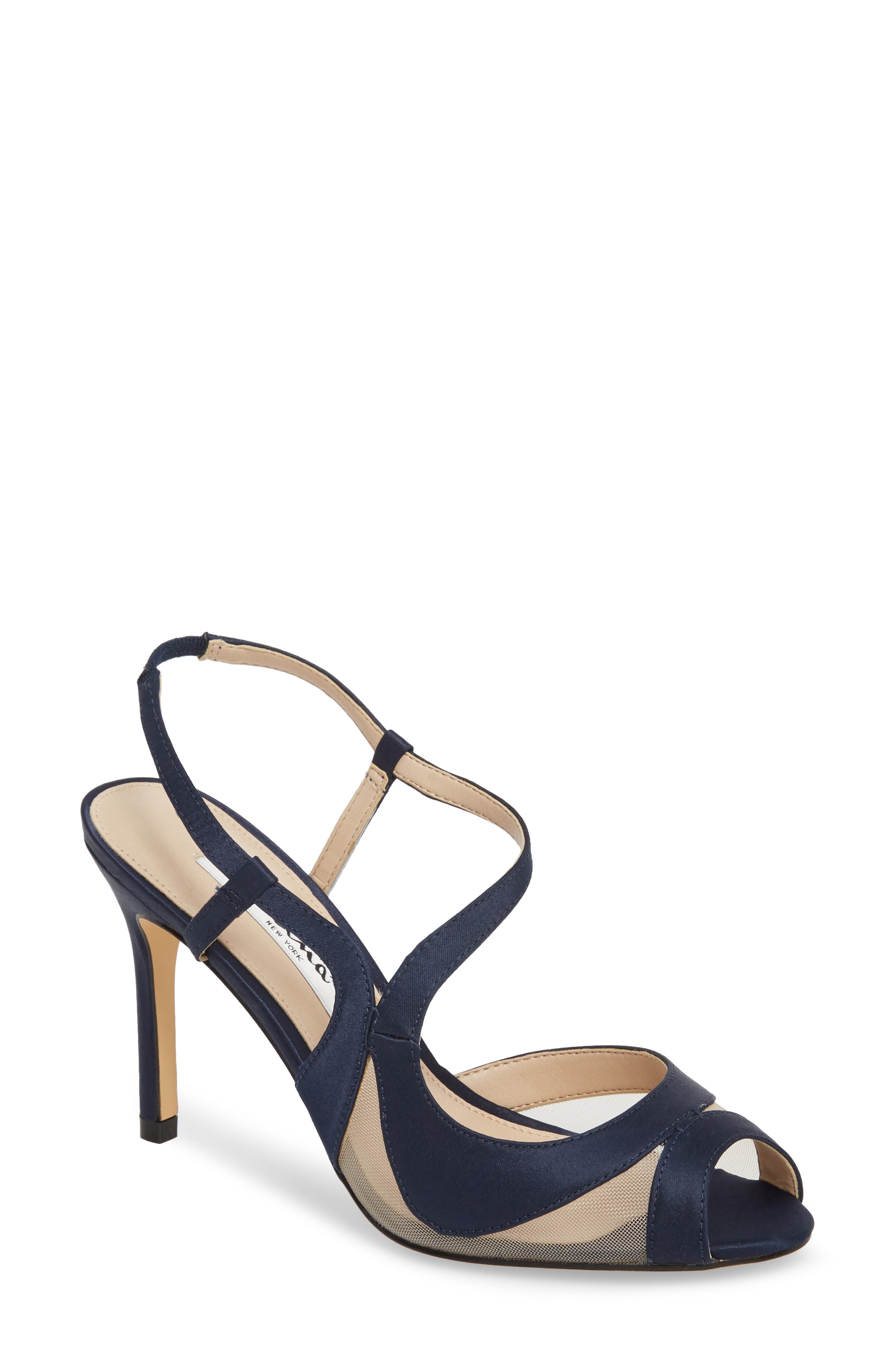 Regina Sandal, Main, color, NAVY SATIN