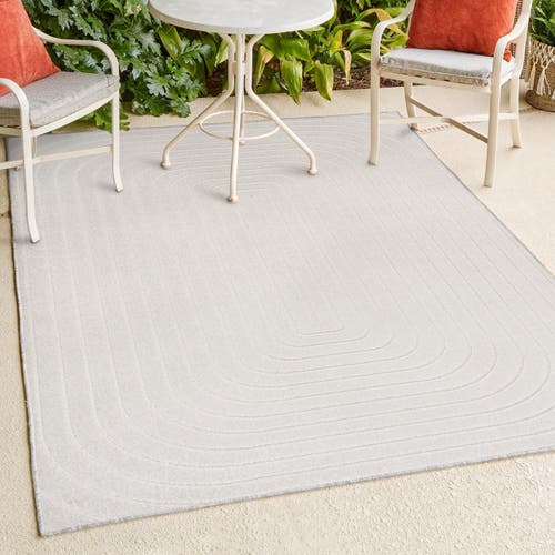 Jonathan Y Freya High-low Modern Scandinavian Arch Stripe Monotone Indoor/outdoor Area Rug In Ivory