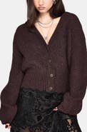 Disturbia Vallie Hooded Blouson Knit Cardigan