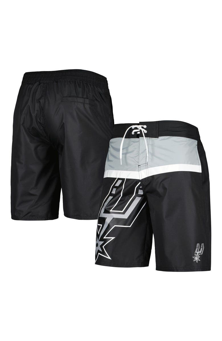 G-III SPORTS BY CARL BANKS Men's G-III Sports by Carl Banks Black San Antonio Spurs Sea Wind Swim Trunks, Main, color, 