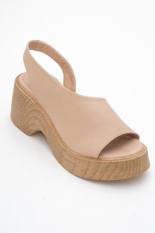 Forever & Always Shoes ROY Leather Wedge Sandal in Dark Beige Leather at Nordstrom, Size 8