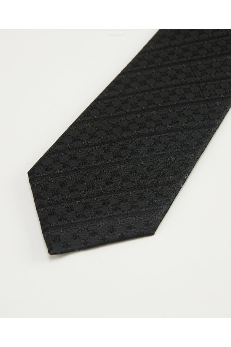 Subtle Cross Silk Jacquard Tie, Alternate, color, Black
